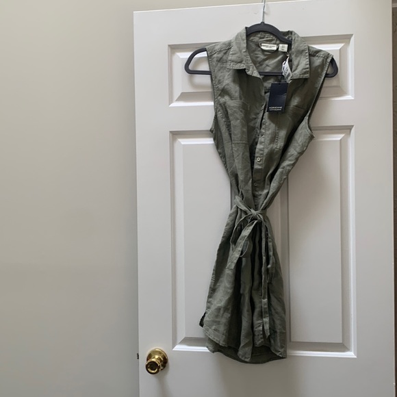 Adrienne Vittadini Dresses & Skirts - Army Green Button up Dress